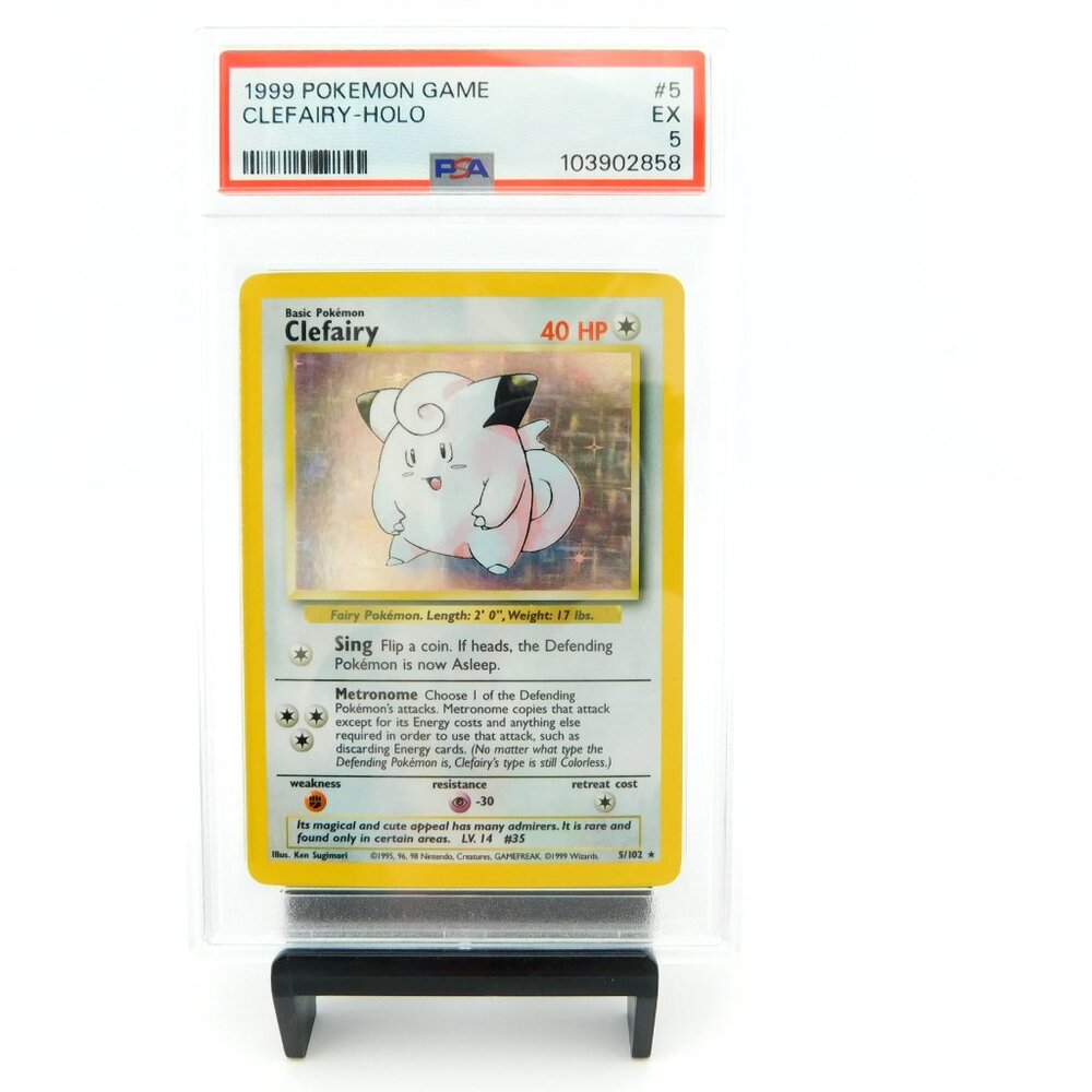 1999 CLEFAIRY Holo #5/102 PSA 5 Pokemon Card Game